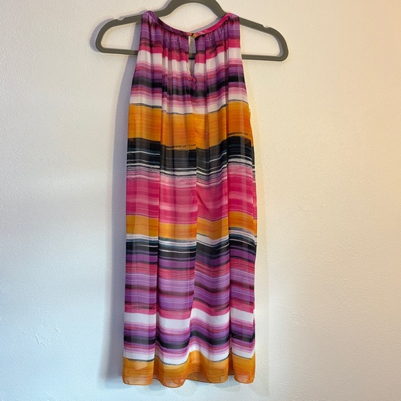 Calvin Klein multi colored Pink and Orange Striped small Dress - Picture 5 of 6